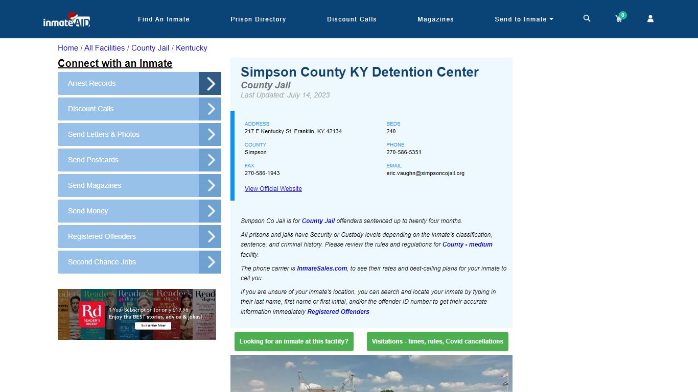 Simpson County KY Detention Center - Inmate Locator - Franklin, KY